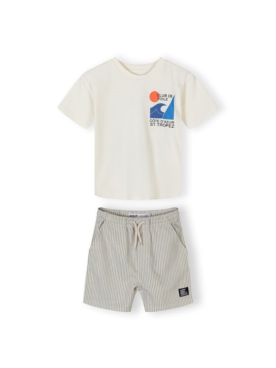 minoti minoti Komplet t-shirt i spodenki 29SET205 Beżowy Regular Fit