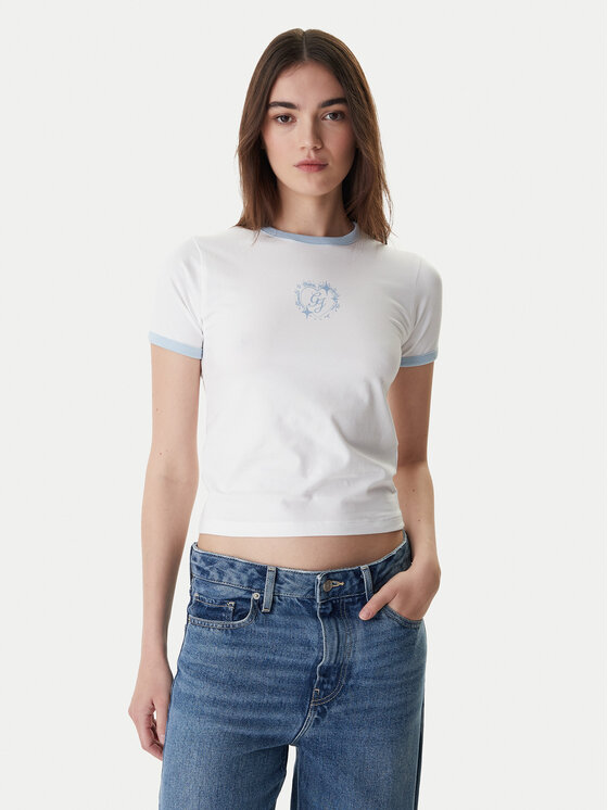 Guess Jeans Guess Jeans T-Shirt W6RI16 J1314 Bílá Regular Fit