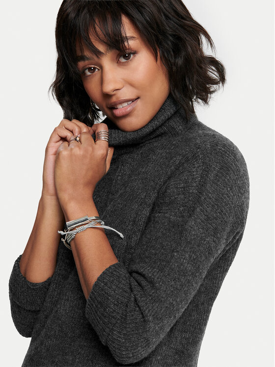 ONLY ONLY Плетена рокля Jana 15140166 Сив Loose Fit