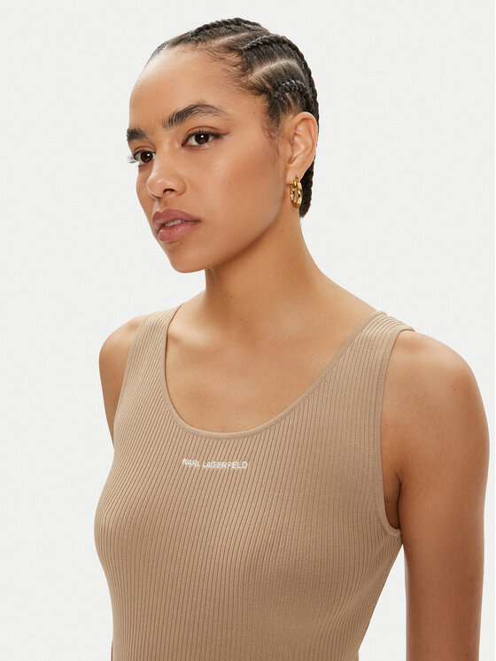 KARL LAGERFELD KARL LAGERFELD Ljetna haljina 245W1332 Bež Slim Fit