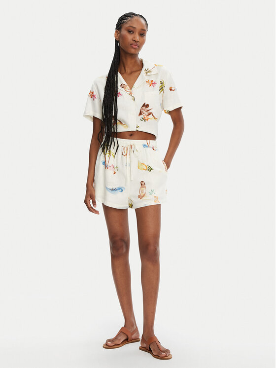 Seafolly Seafolly Szövet rövidnadrág Isla Palm 55401-SH Ekru Regular Fit
