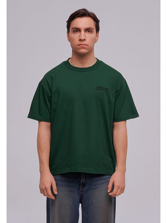 2005 2005 Tričko basic Zelená Oversize