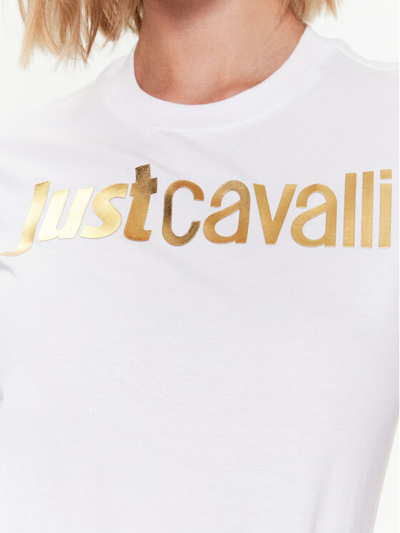 Just Cavalli Just Cavalli T-Shirt 74PBHF00 Biały Regular Fit