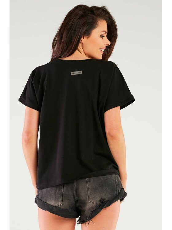 Infinite You Infinite You Bluzka M267 Czarny Basic Fit