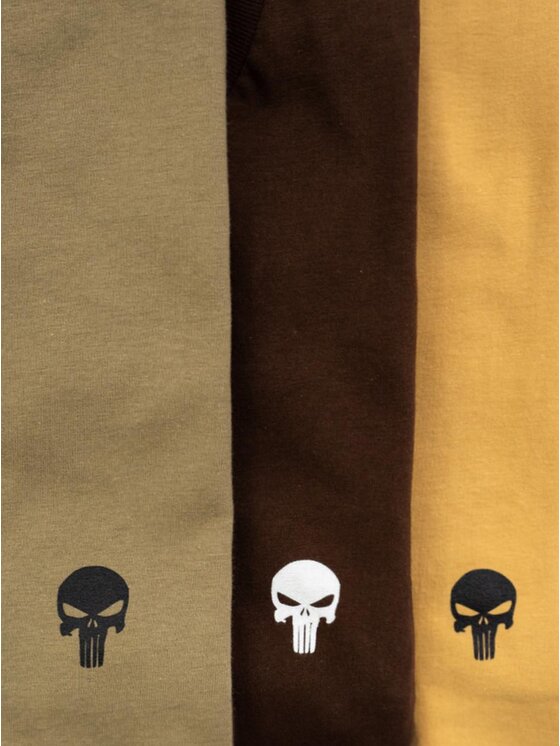 Marvel Marvel T-Shirt Zestaw Koszulek Punisher czaszka trzy sztuki Brązowy Regular Fit