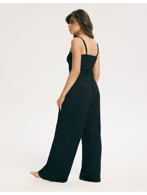 Esotiq Esotiq Spodnie materiałowe 45127 Czarny Regular Fit