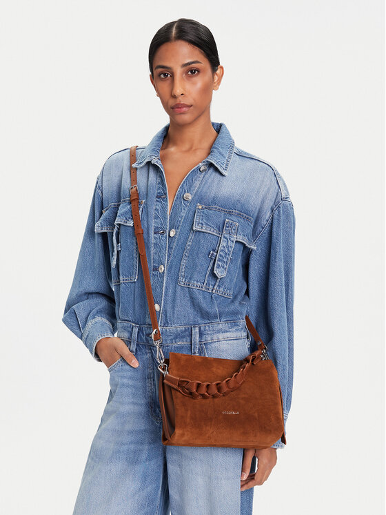 Coccinelle Geantă P6P Boheme Suede Bimaterial E1 P6P 58 01 01 Maro