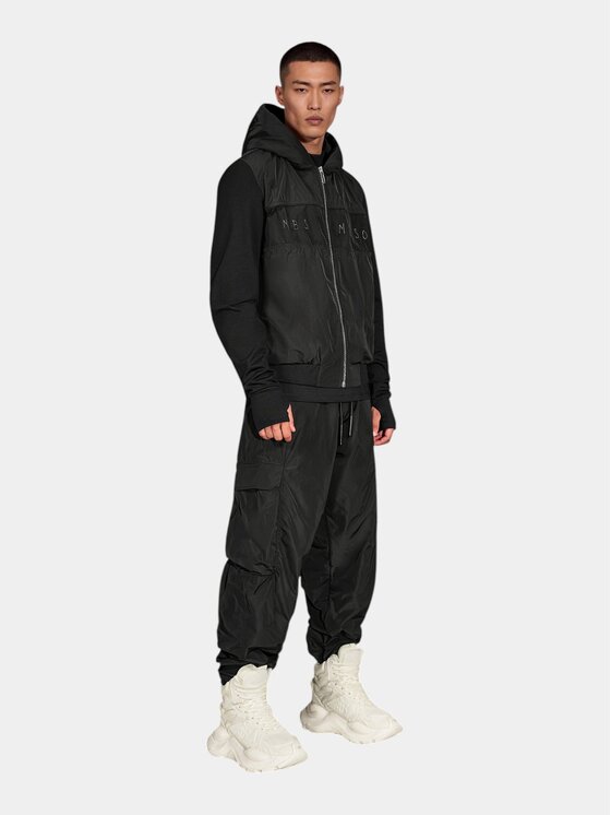 MADE BY SOCIETY MADE BY SOCIETY Kurtka anorak Core Block Hoodie - H17644 Czarny Basic Fit