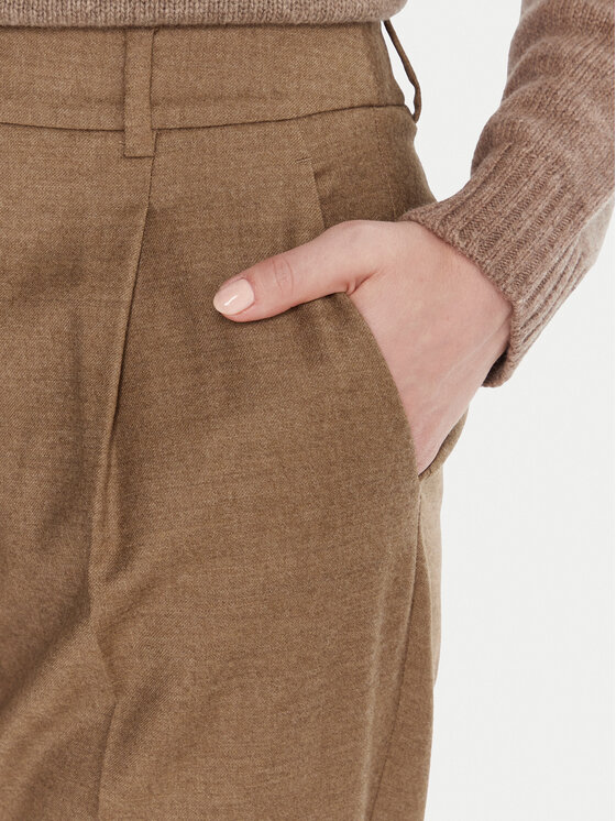 Weekend Max Mara Weekend Max Mara Pantaloni di tessuto Caldaia 2525136152 Marrone Regular Fit