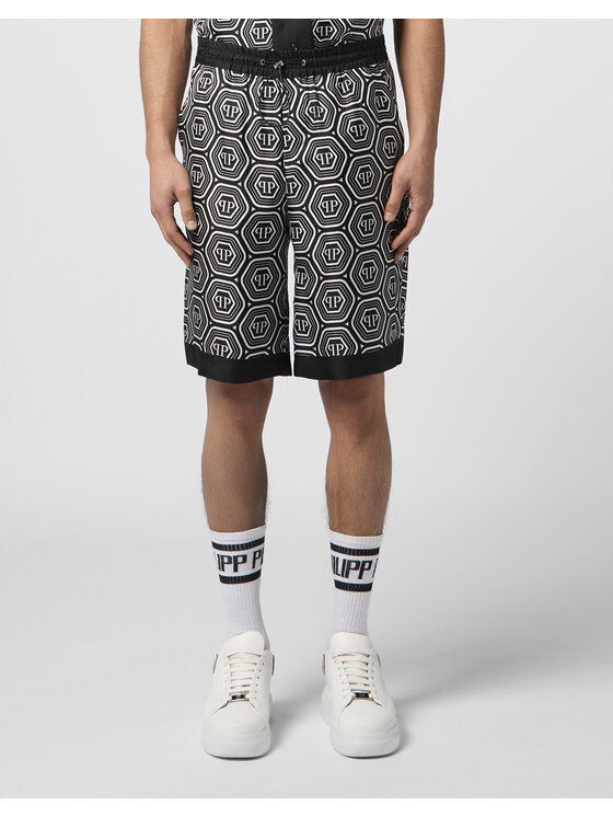 PHILIPP PLEIN PHILIPP PLEIN Szorty materiałowe 30486 Czarny Regular Fit
