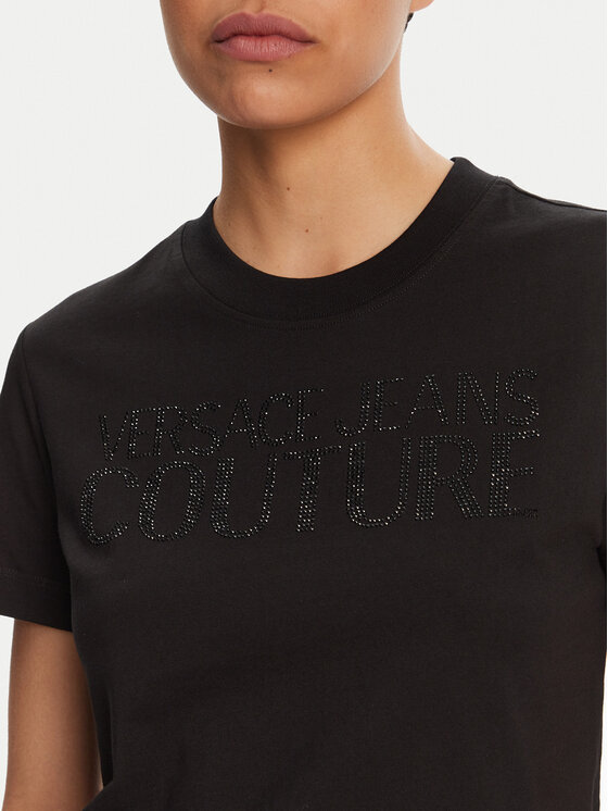 Versace Jeans Couture Versace Jeans Couture T-shirt 78HAHS04 Crna Regular Fit