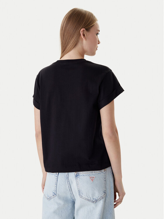 Guess Guess Tricou W6RI30 I3Z14 Negru Regular Fit