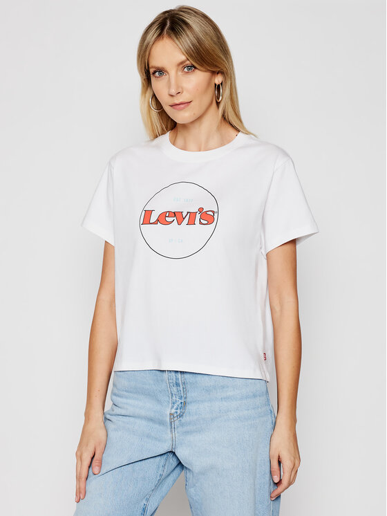 Levi's® Levi's® Marškinėliai Varsity Graphic Tee 69973-0153 Balta Relaxed Fit
