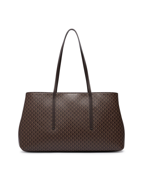 Calvin Klein Calvin Klein Borsetta Emblem Aop Medium Work Tote LV04F3786G Marrone scuro