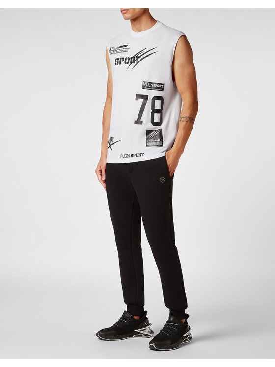 Plein Sport Plein Sport Tank top 1237 Biały Regular Fit