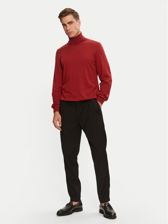 BOSS Boss Rollkragenpullover Musso-P 50468262 Rot Slim Fit