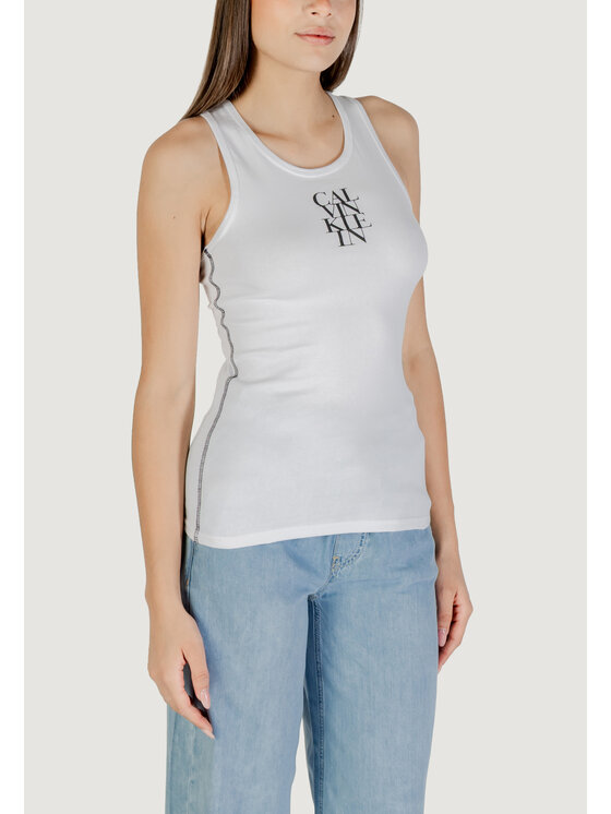 Calvin Klein Jeans Calvin Klein Jeans T-shirt SL COTTON RIB SOLID Bianco To Fit