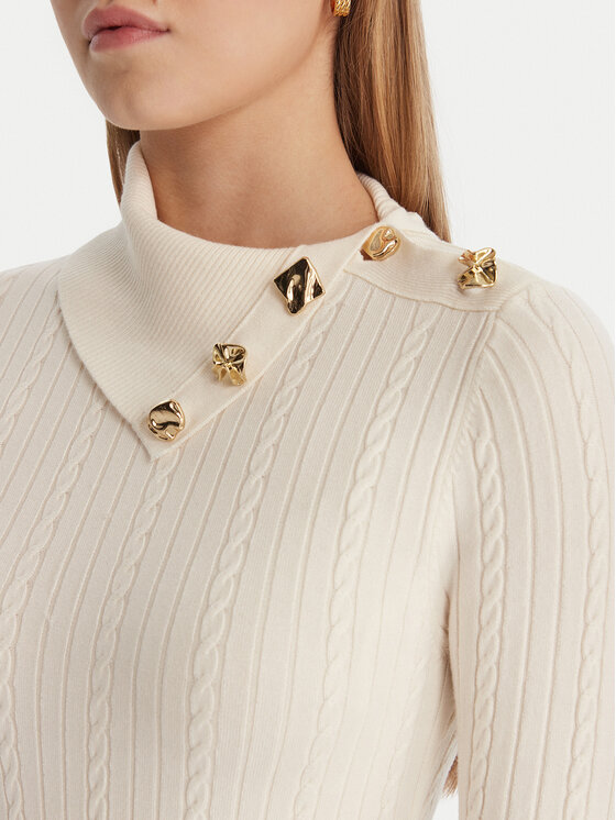 Guess Guess Kötött ruha W6RK01 Z2YJ2 Ekru Regular Fit