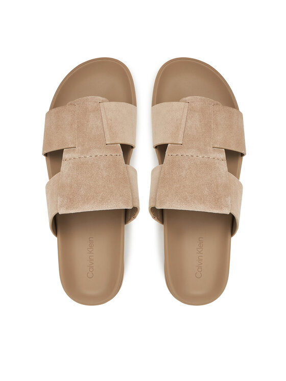 Calvin Klein Calvin Klein Klapki Lug Sandal Double T Su HM0HM01800 Brązowy