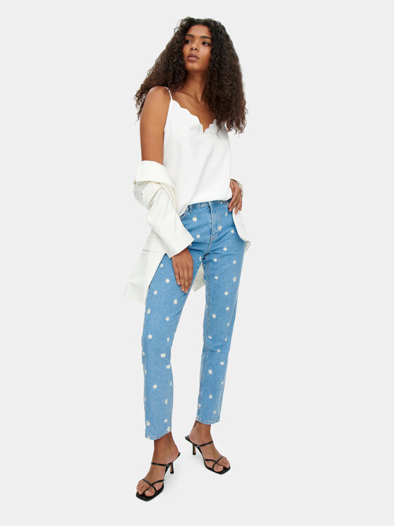 ONLY ONLY топ Debbie 15176550 Бял Regular Fit