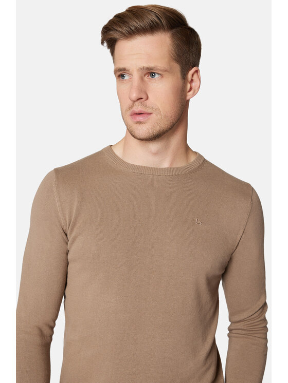 Lancerto Lancerto Sweter Morey SW073223000017 Beżowy Regular Fit