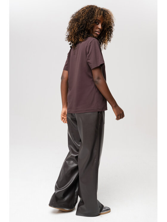 blue shadow blue shadow T-Shirt Mango Brązowy Regular Fit