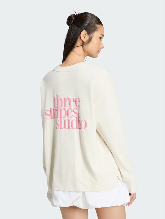 adidas adidas Bluzka 162938 Kremowy Loose Fit