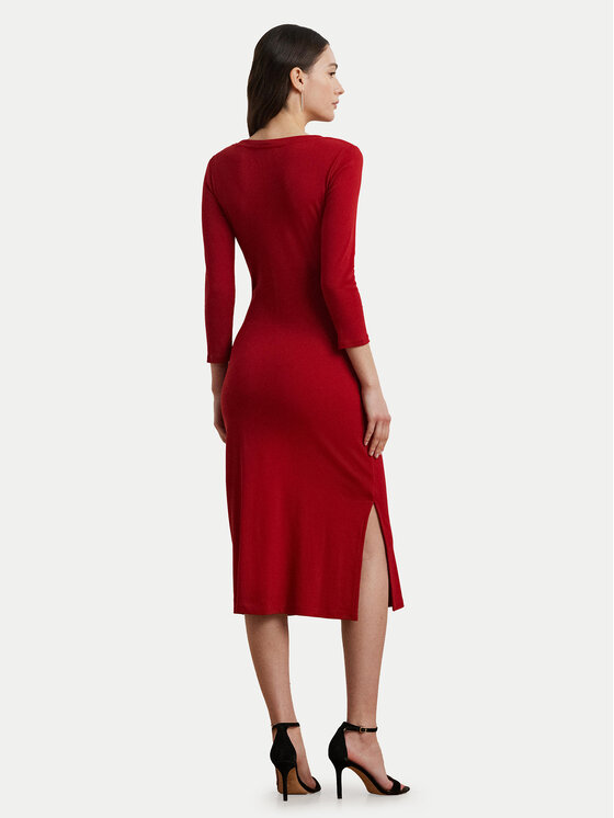 LAUREN RALPH LAUREN LAUREN RALPH LAUREN Vsakodnevna obleka 200973598002 Rdeča Slim Fit