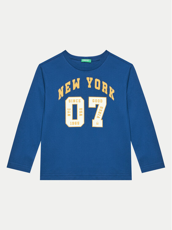 United Colors Of Benetton Bluzka 3096C10LF Niebieski Regular Fit
