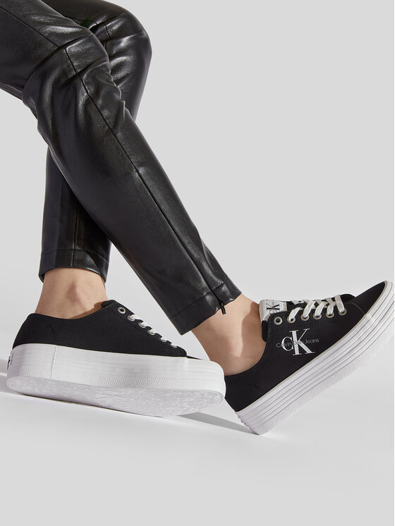 Calvin Klein Jeans Calvin Klein Jeans Teniszcipő Vulcanized Flatform Laceup Co YW0YW00254 Fekete