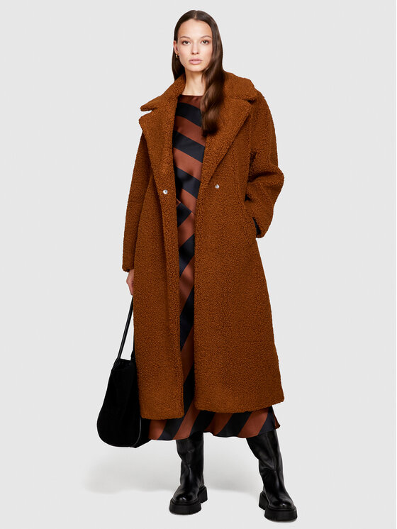 Sisley Sisley Παλτό μεταβατικό 2XFQLN033 Καφέ Comfort Fit