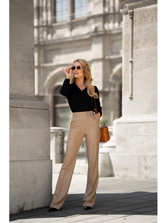 Stylove Stylove Bavlnené nohavice S371 Béžová Ladies Fit