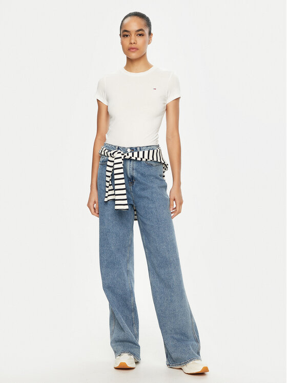 Tommy Jeans Tommy Jeans Tričko DW0DW20459 Biela Slim Fit