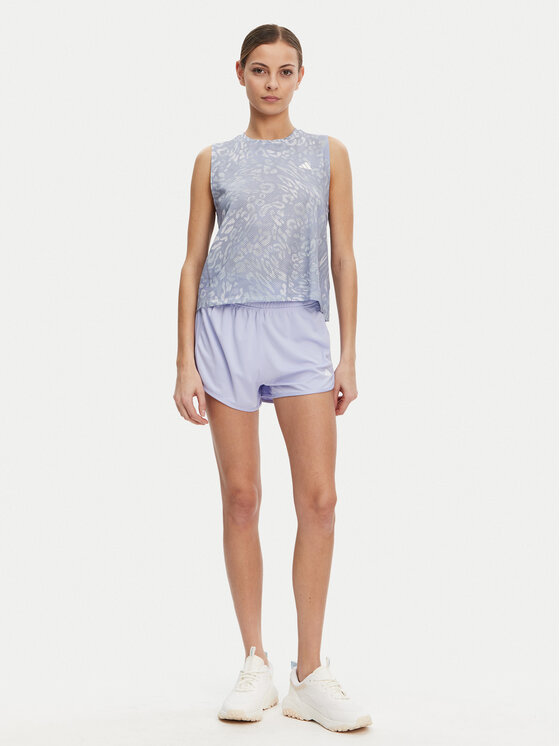 adidas adidas Тениска от техническо трико Own the Run 3-Stripes JD7763 Син Regular Fit