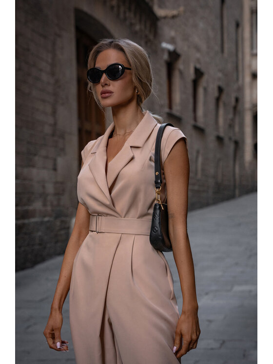 Made of Emotion Made of Emotion Kombinezon M780 Beżowy Generous Fit