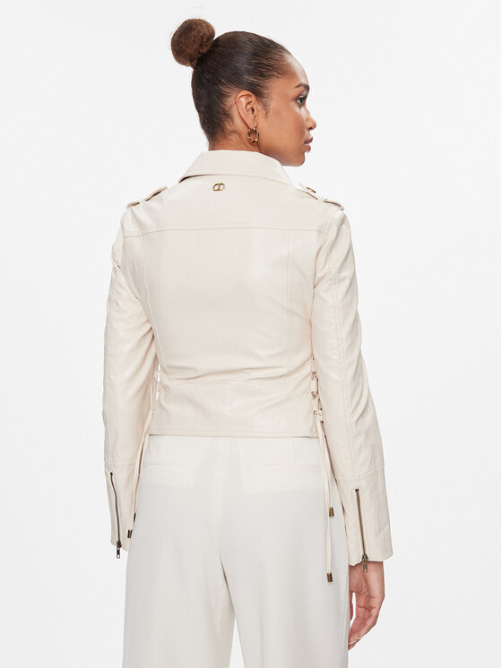 TWINSET TWINSET Μπουφάν από απομίμηση δέρματος 241TP2300 Μπεζ Regular Fit