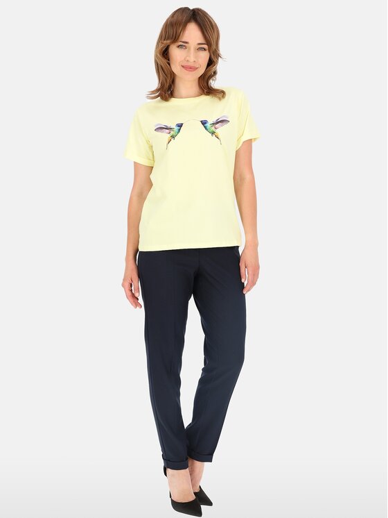 Perso Perso T-Shirt TCE242000F Żółty Regular Fit