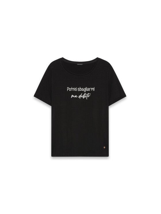 Fiorella Rubino Fiorella Rubino T-Shirt G0EPL109369N033 Czarny Regular Fit