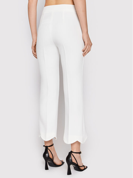 Babylon Babylon Текстилни панталони P_MF0602 Бял Regular Fit