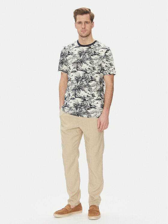 Tommy Hilfiger Tommy Hilfiger Marškinėliai Summer MW0MW38933 Kreminė Slim Fit