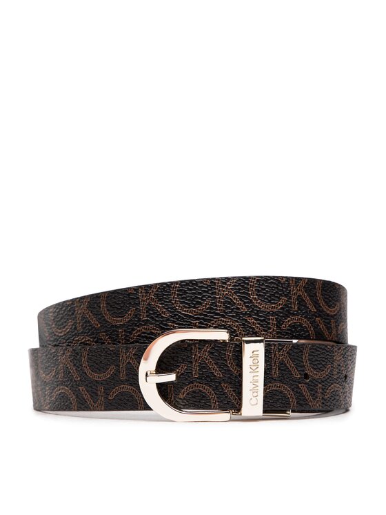 Calvin Klein Calvin Klein Dámsky opasok Ck Must Rd Buckle Rev 2.5Belt K60K609981 Hnedá