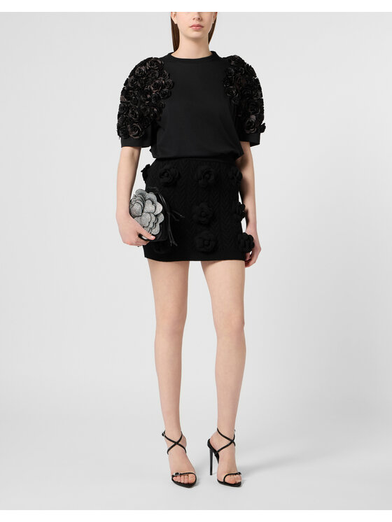 PHILIPP PLEIN PHILIPP PLEIN Midi sukně 31414 Černá Regular Fit