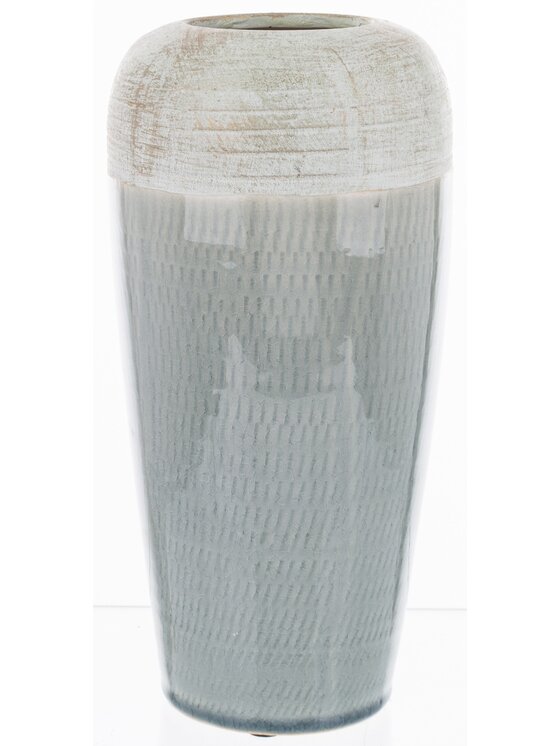 MIAhome MIAhome Wazon ceramiczny niebiesko-biały 25x12x12 cm SASSARA wysoki Kolorowy