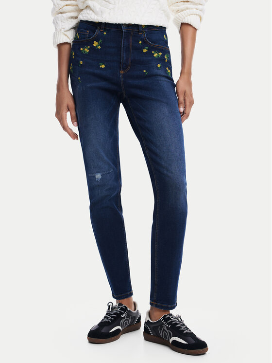 Desigual Jeans Hlače Akira 24WWDD24 Mornarsko Modra Skinny Fit