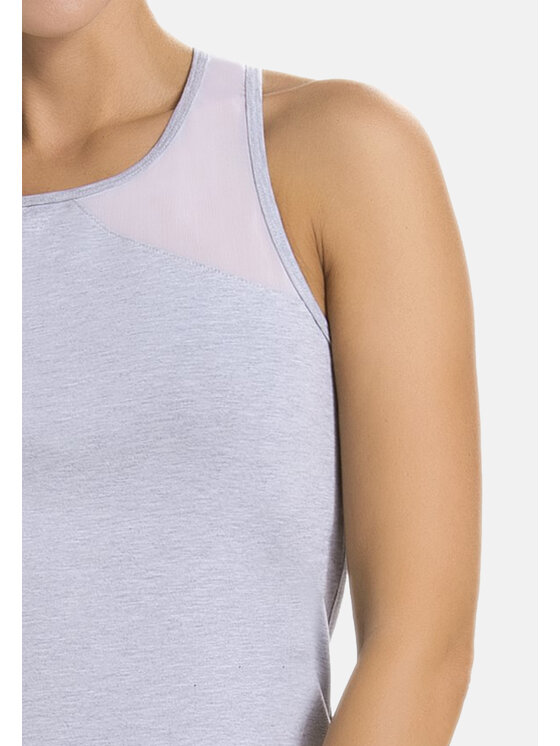Teyli Teyli Koszula nocna 216 Szary Regular Fit