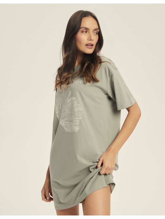 Esotiq Esotiq Koszula nocna 43840 Zielony Regular Fit