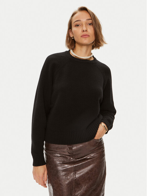 Weekend Max Mara Pulover Gabbia 24253661 Negru Relaxed Fit