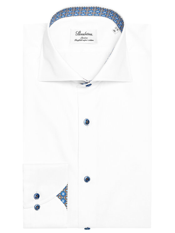 Stenströms Stenströms Πουκάμισο 784111 2395 Λευκό Slim Fit
