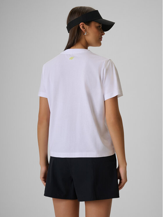 4F 4F T-Shirt BEACHWEAR Biały Boxy Fit