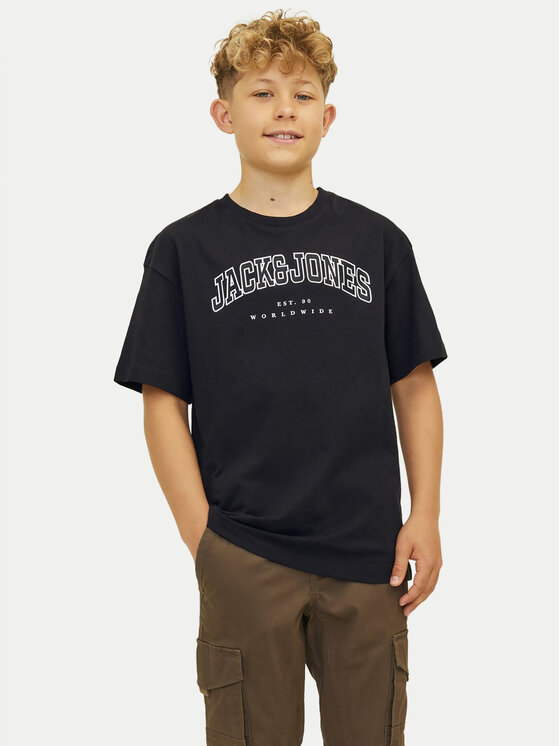 Jack&Jones Junior Majica Caleb 12258924 Črna Relaxed Fit